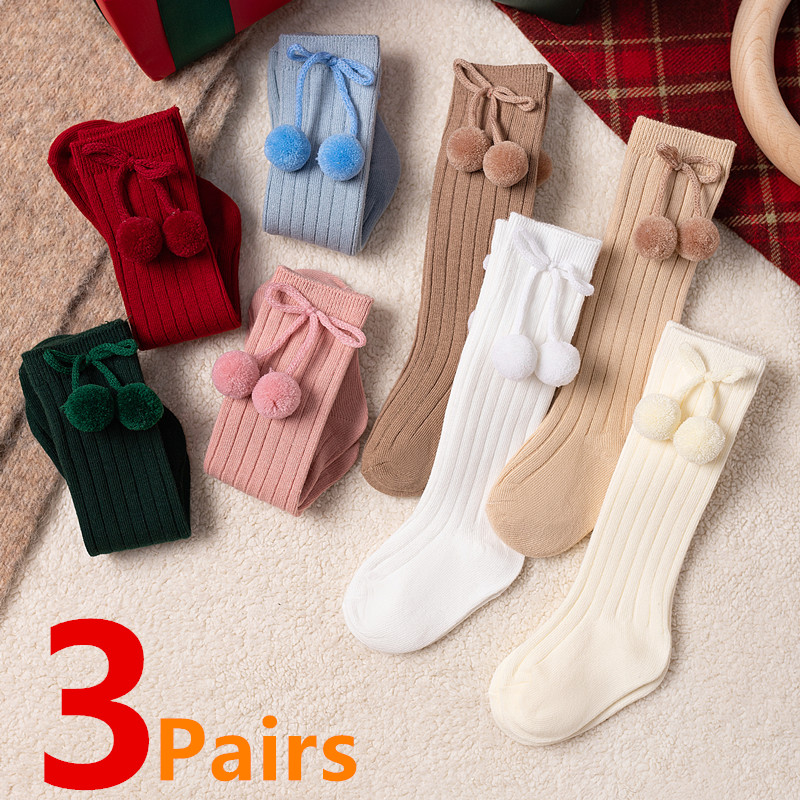 Baby Sock Oximeter - 3 pares/lote bebê bola joelho meias