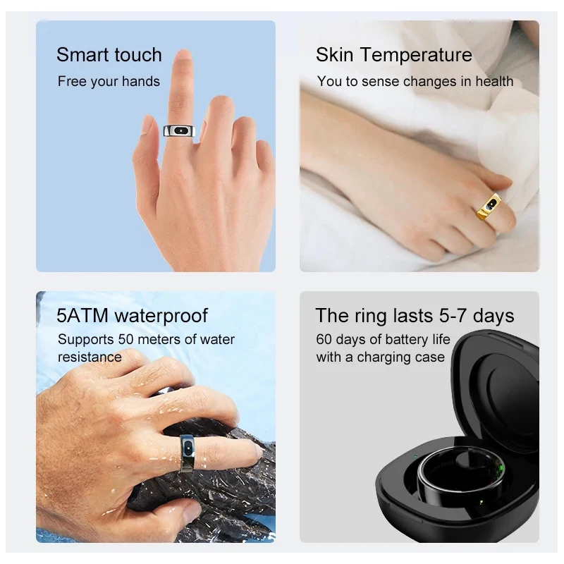 Anel inteligente com estojo de - Temperature Ring Skin avaliação e preço