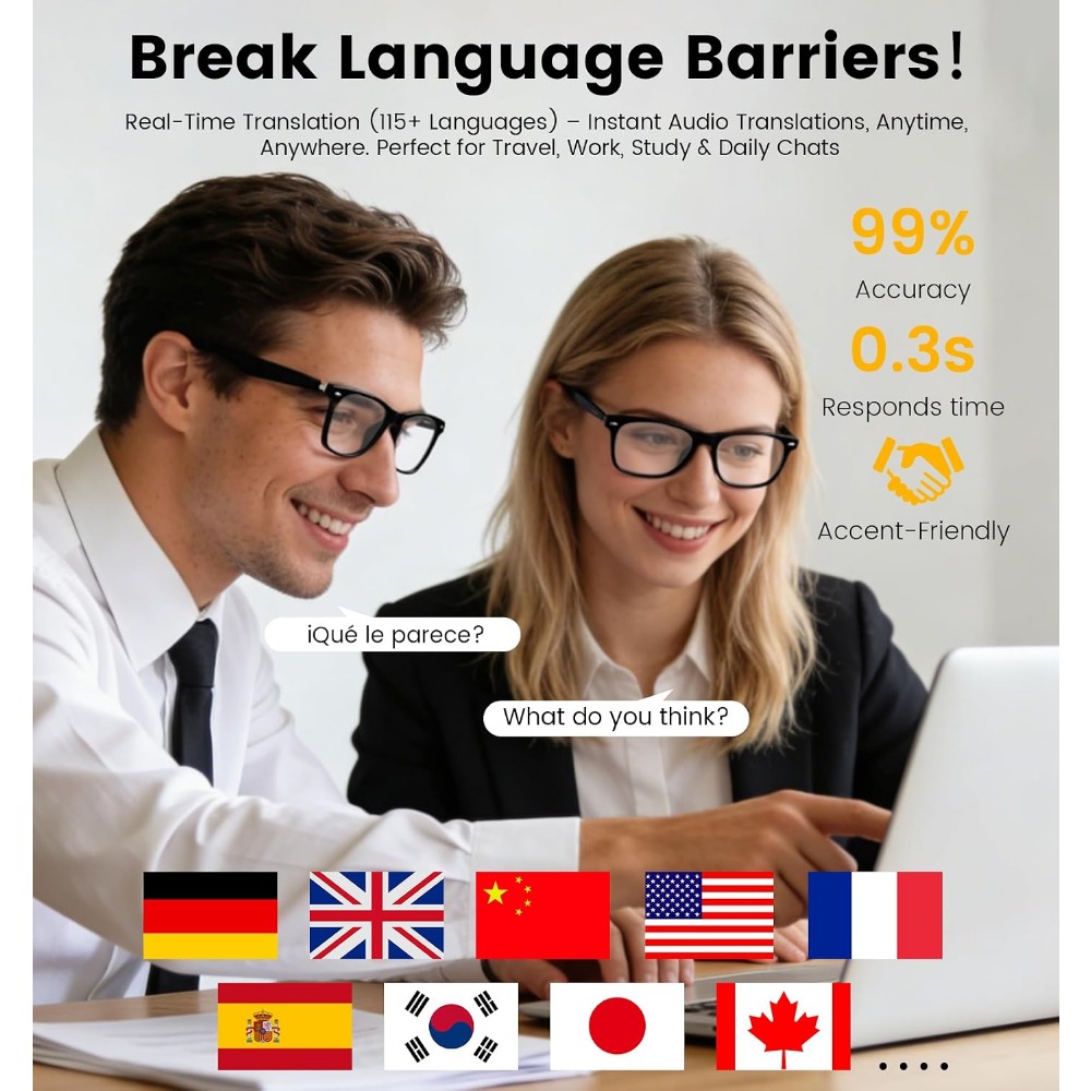 Óculos Inteligentes com Traduç - Smart Glasses Lens avaliação e preço