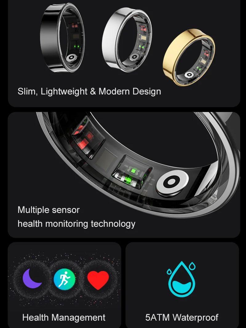 Novo anel inteligente r09 moni - Temperature Ring Skin avaliação e preço